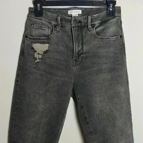 GOOD AMERICAN Grey Wash Mid-rise Stretchy Skinny Jeans Size 2/26 - Picture 4 of 15
